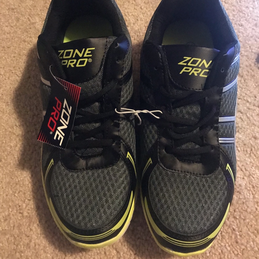 Mens Zone Pro Gray Lime Green Athletic Shoes NEW